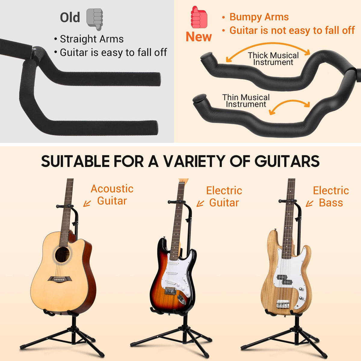 Folding Adjustable Guitar Stand Z390