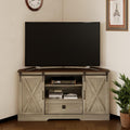 Corner TV Stand with Sliding Barn Door & Removable Shelves V90834