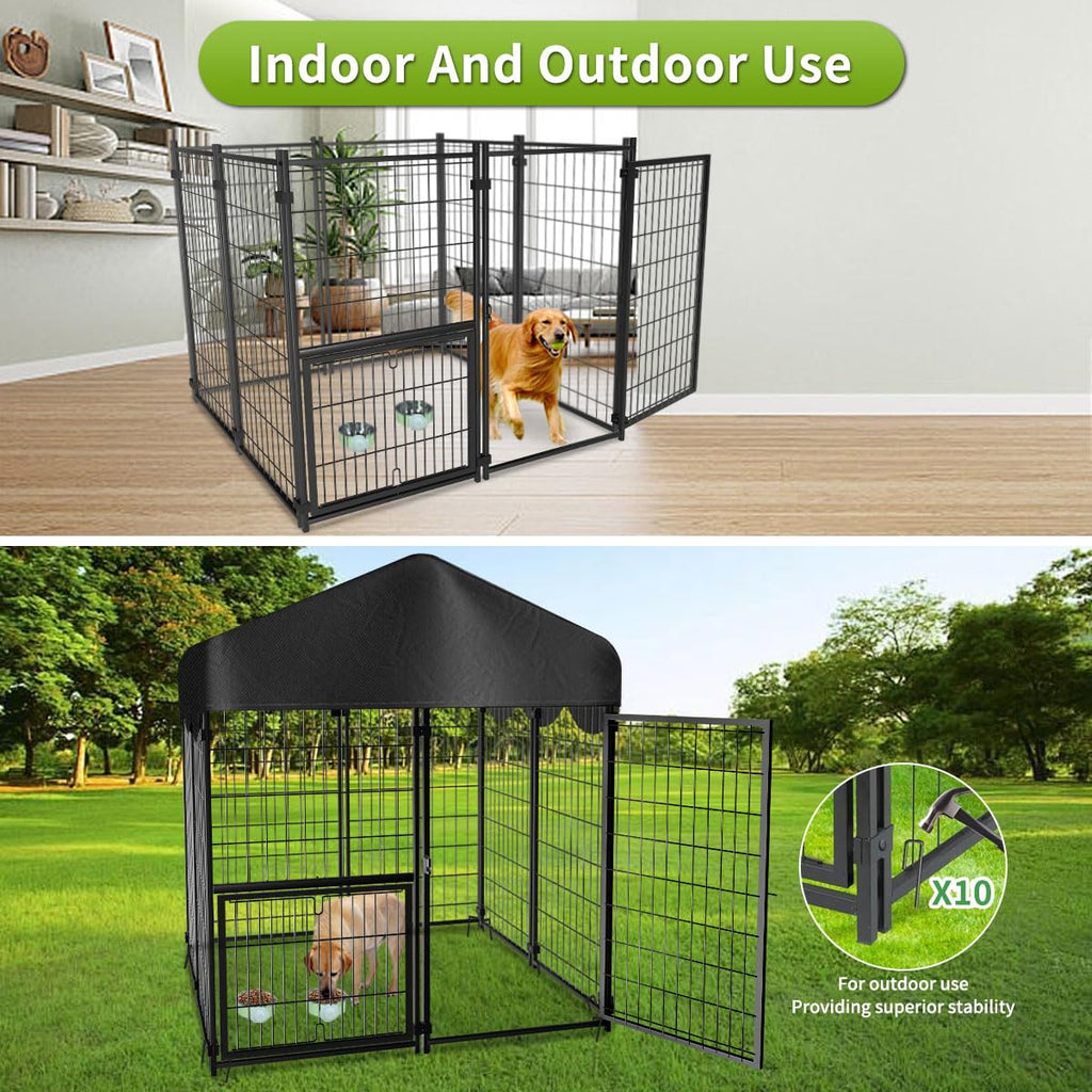 Heavy Duty Dog Kennel with Roof V487