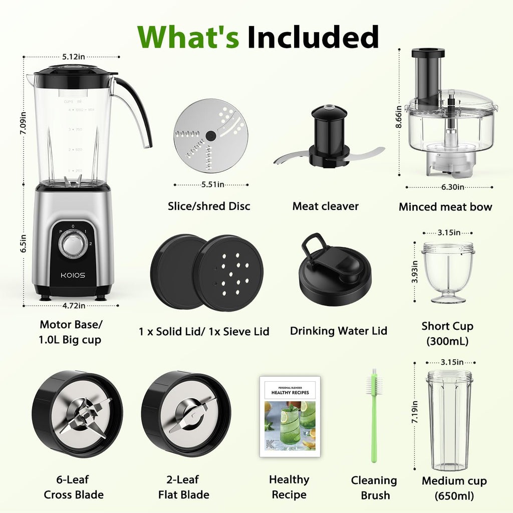 1000W 4 in 1 Blender Food Processor Combo U2637