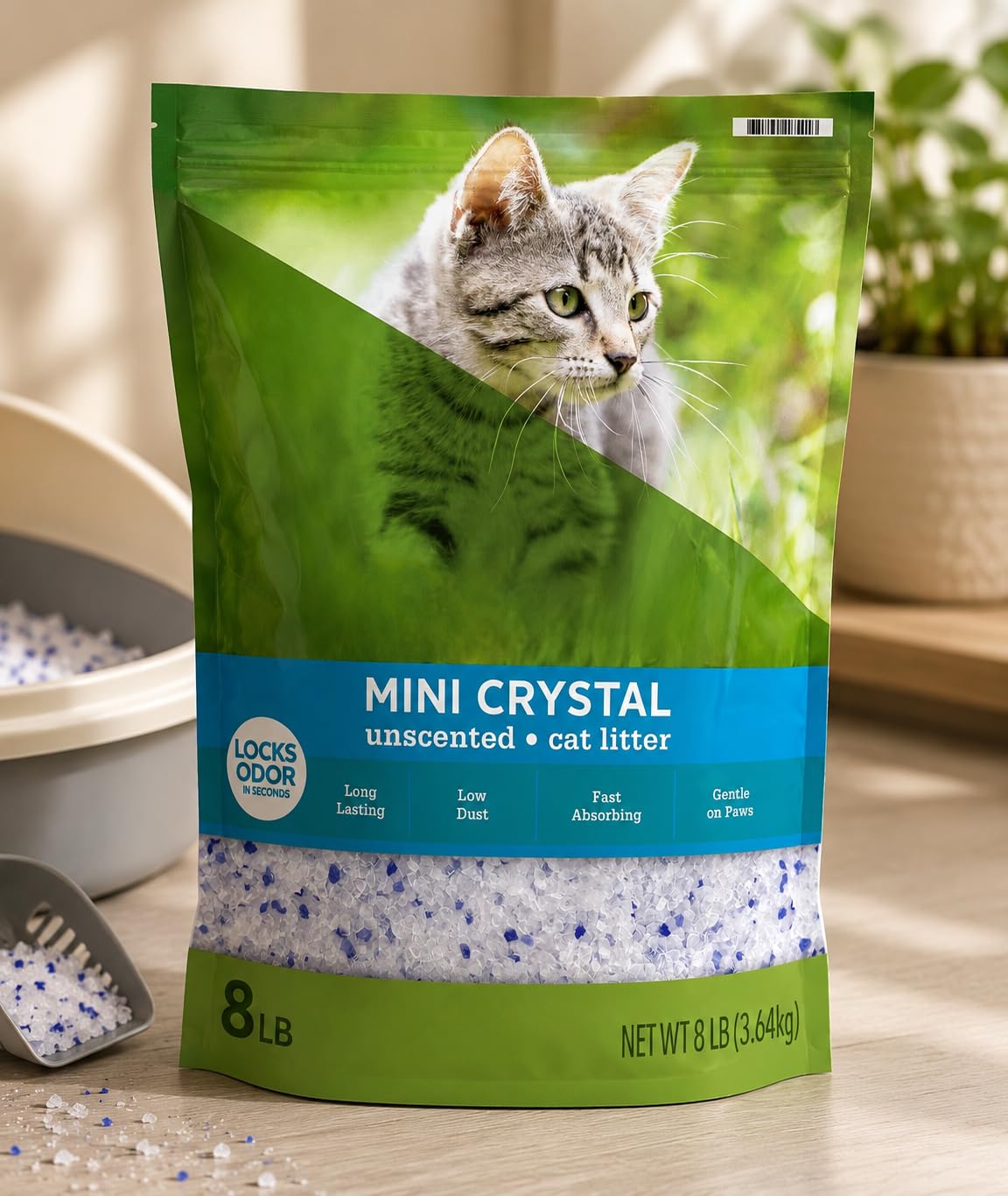 Unscented Non-Clumping Crystal Cat Litter 8 lb Bag W42485