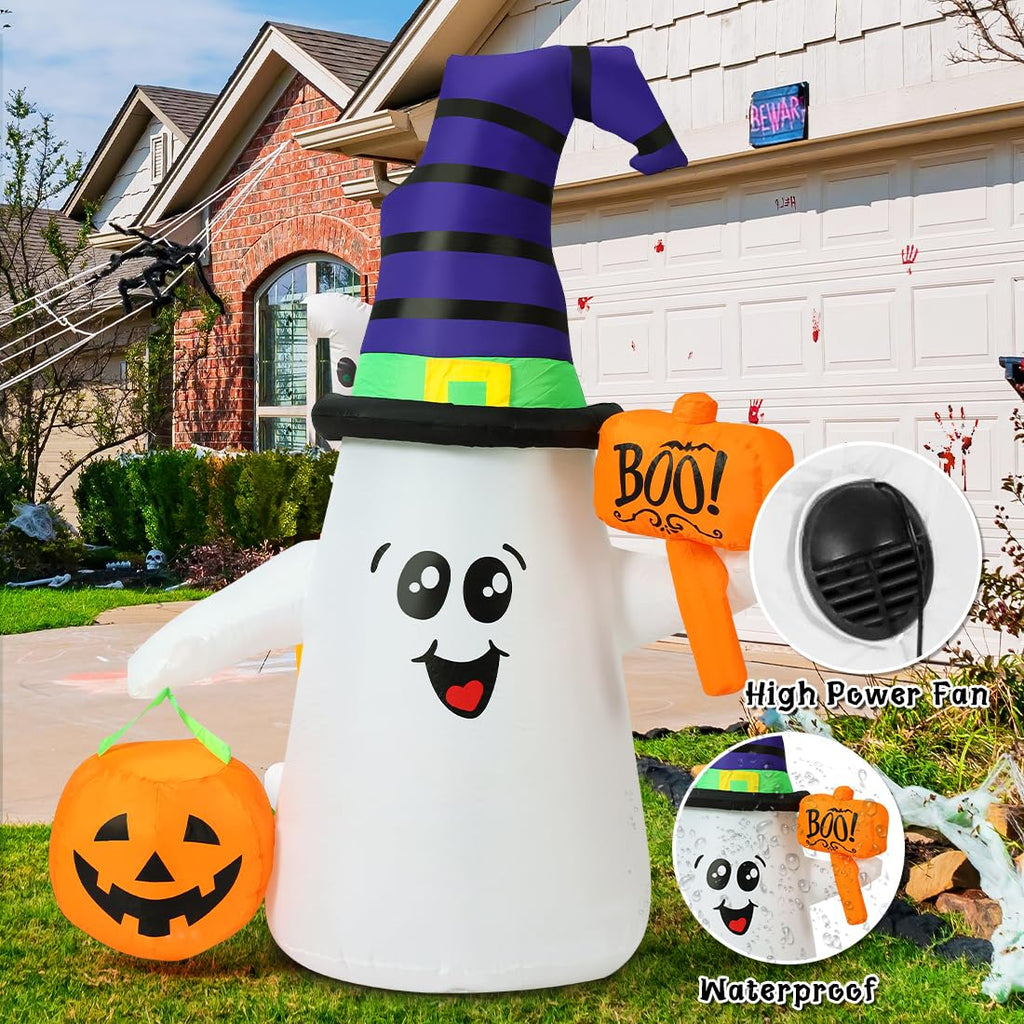 5 FT Halloween Inflatables Ghost with Built-in LEDs V4486