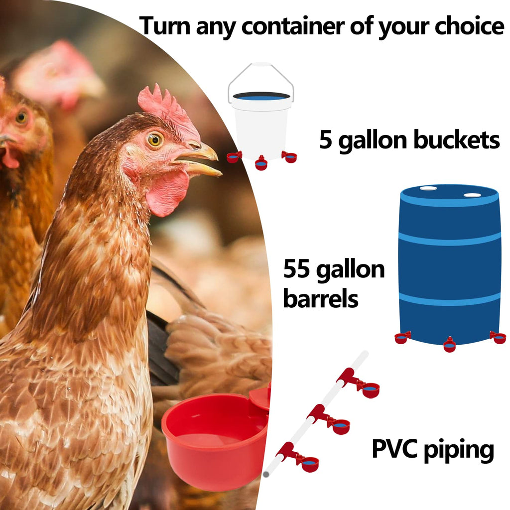 Automatic Poultry Waterer Kit 5 Gallon 12 Pack K454