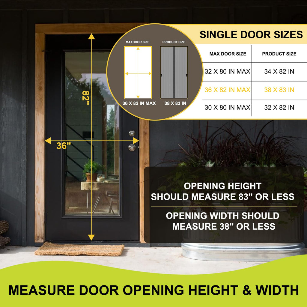 Magnetic Screen Door 36 x 82 in Mesh Curtain G166