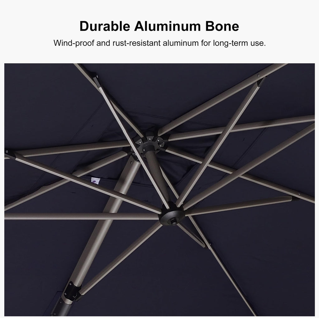 Navy Blue Cantilever Umbrella with Base O657
