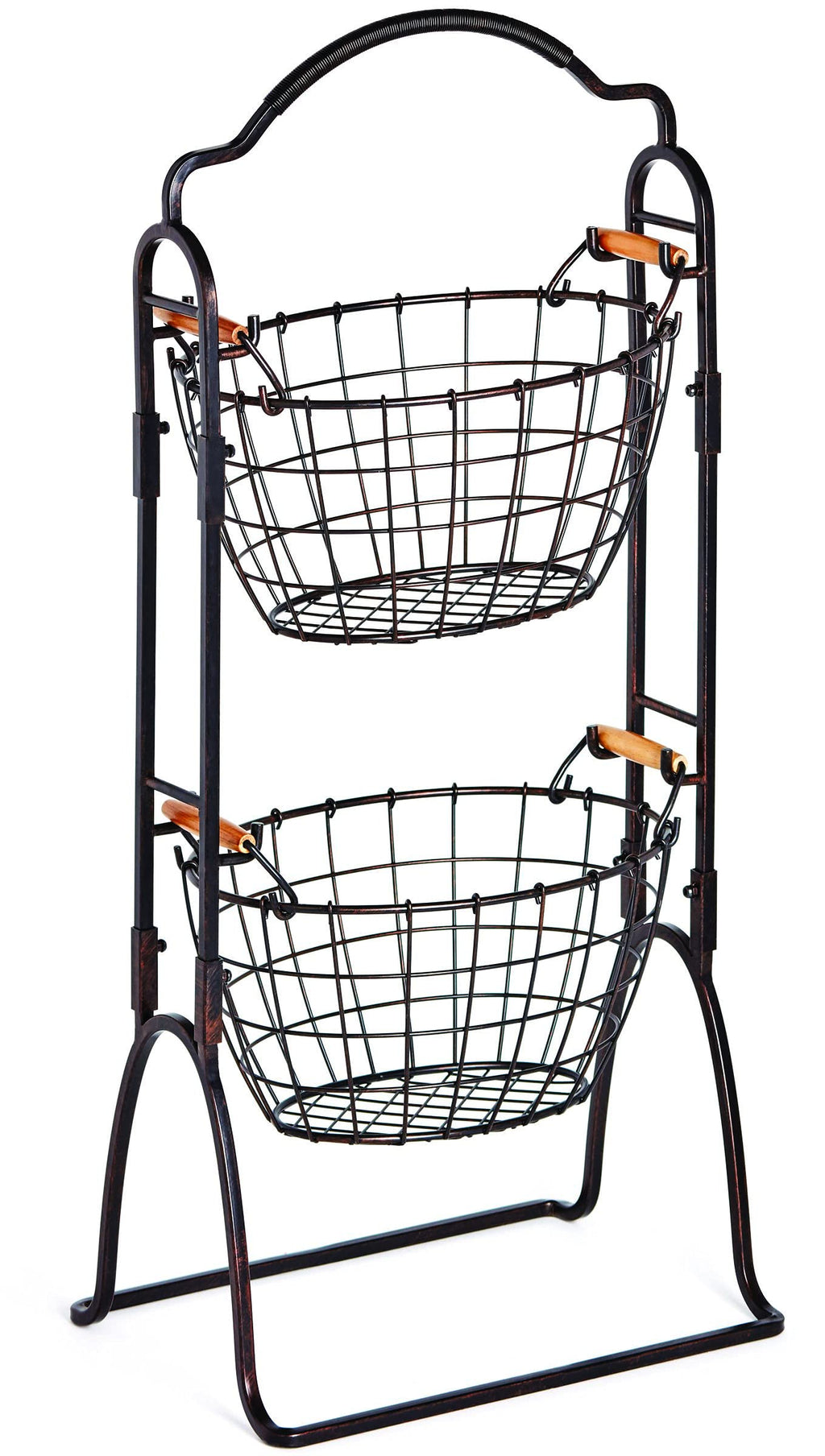 Adjustable 3-Tier Metal Floor Standing Storage Basket J1895