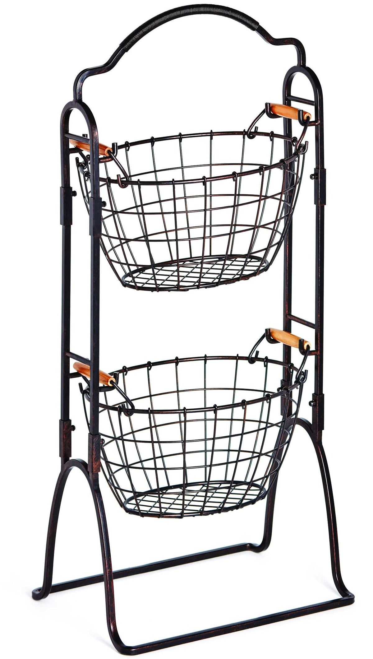 Adjustable 3-Tier Metal Floor Standing Storage Basket J1895