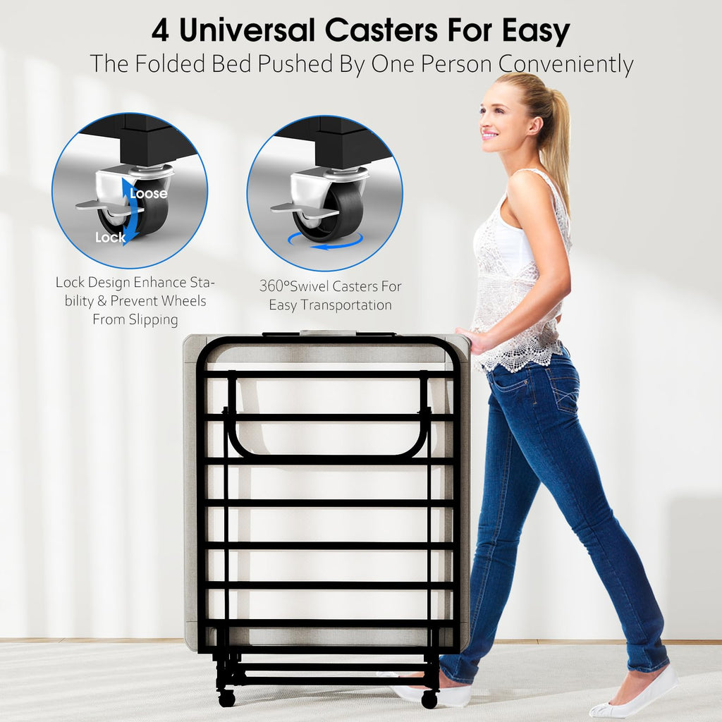 Folding Bed with Mattress W1954