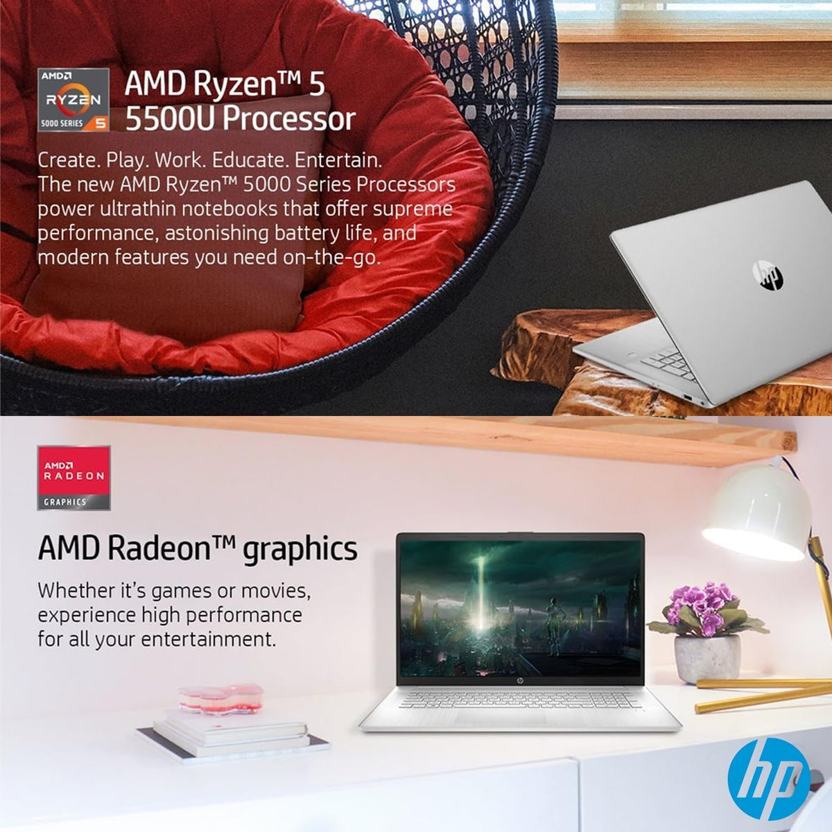 17.3" Touchscreen Laptop AMD Ryzen 5 16GB RAM 1TB SSD Natural Silver X7738