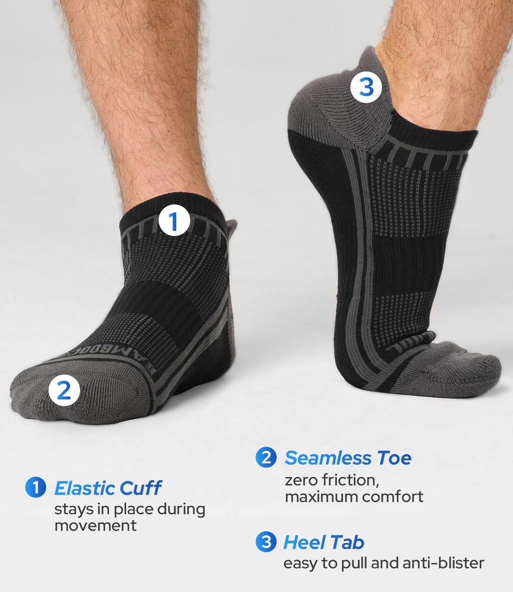 Moisture Wicking Cushioned Athletic Ankle Socks 8 Pack Q27759