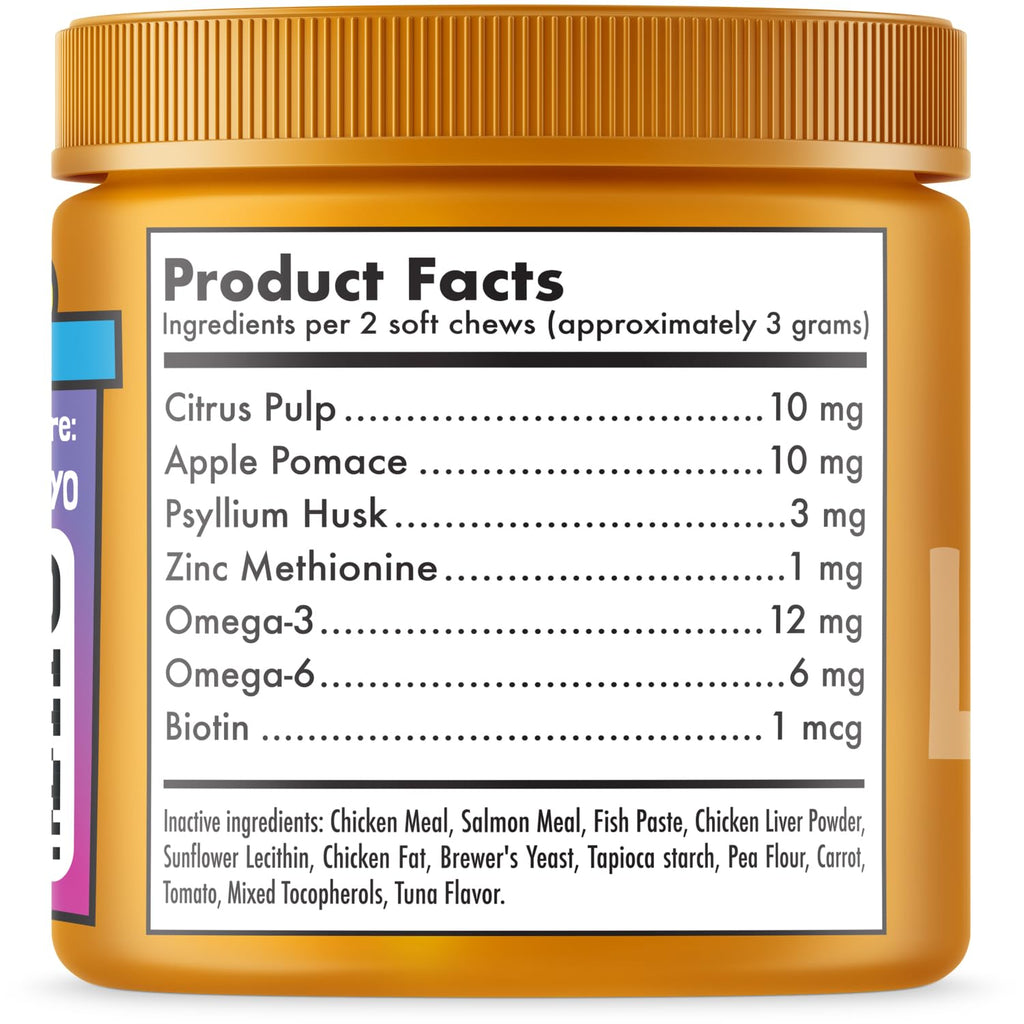 Cat Hairball Supplement with Apple Pomace and Psyllium Husk 100 Chews Q688