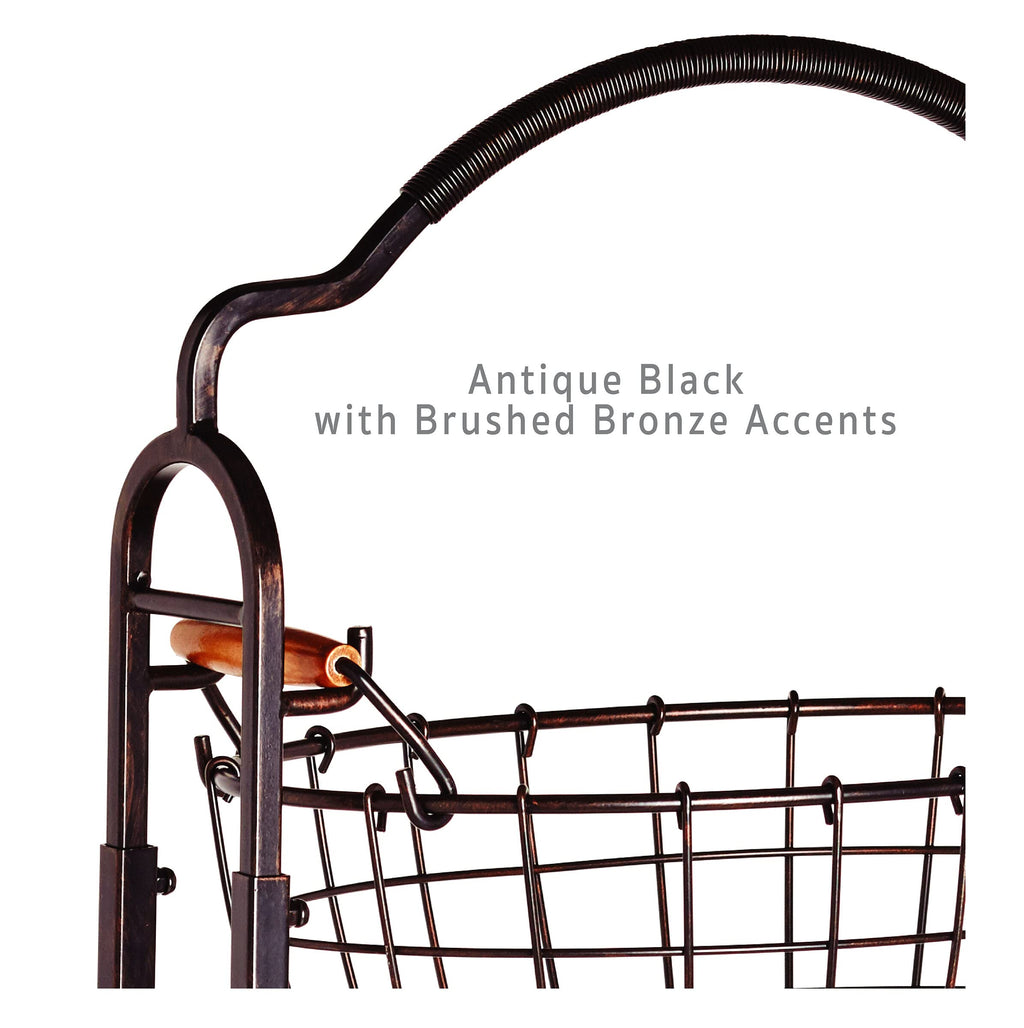 Adjustable 3-Tier Metal Floor Standing Storage Basket J1895