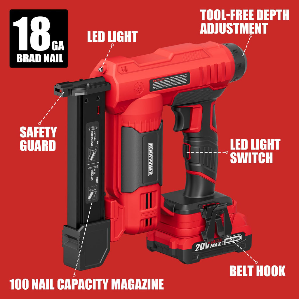 18 Gauge Cordless Brad Nailer and Electric Stapler H590699
