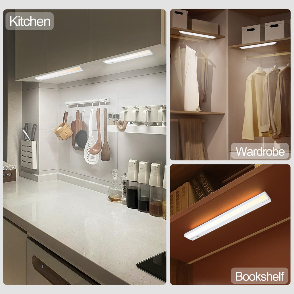 2 Packs Under Cabinet Lighting, 24in 18W Dimmable LED Light, 5 Color Temperature G700