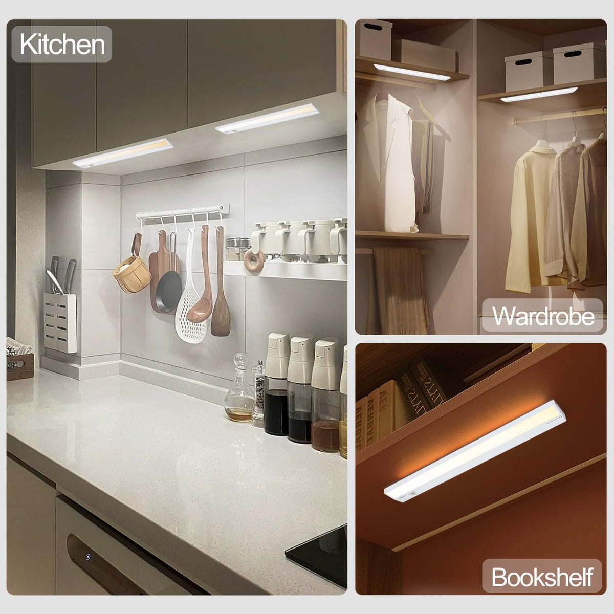 2 Packs Under Cabinet Lighting, 24in 18W Dimmable LED Light, 5 Color Temperature G700