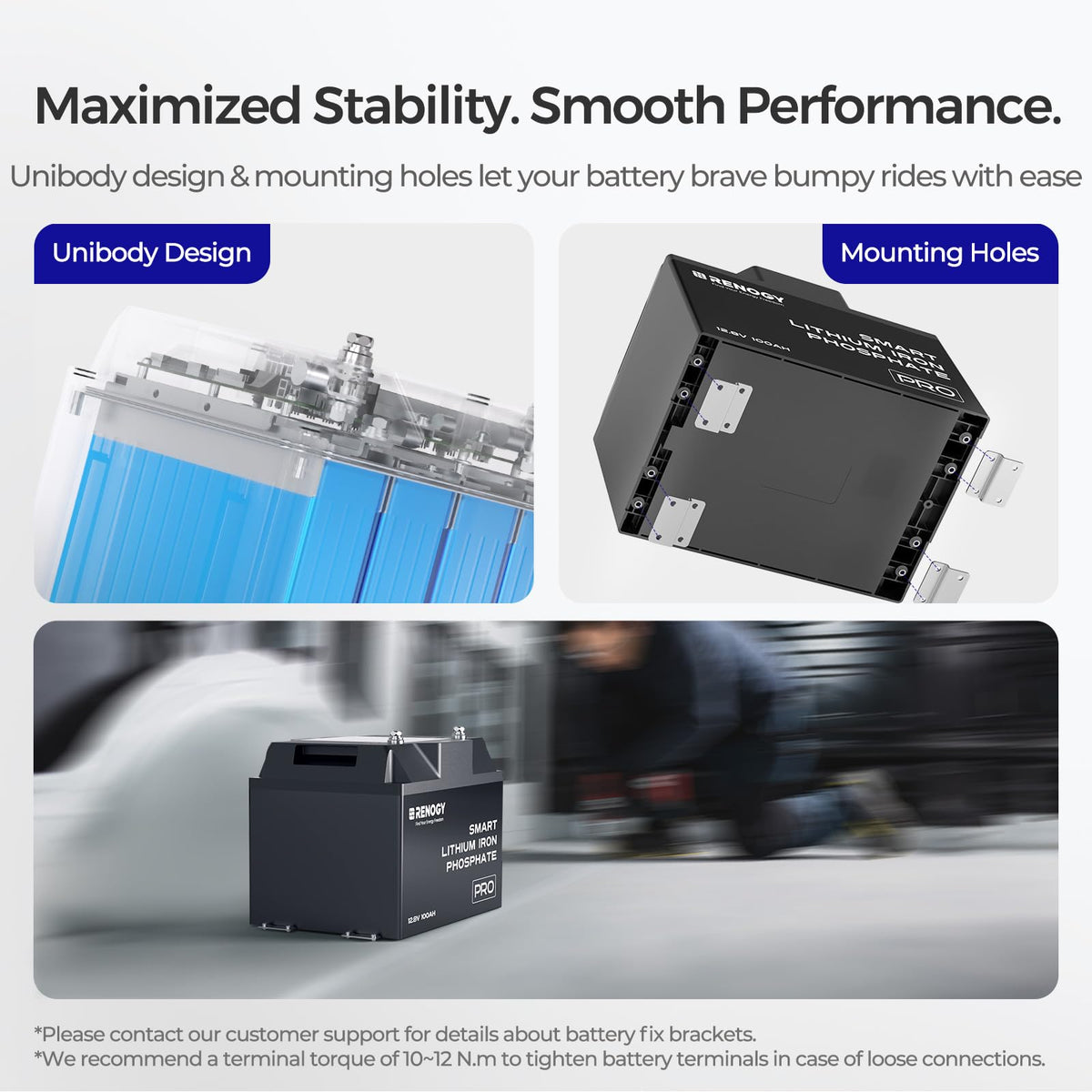 12V 100Ah Bluetooth Self-Heating Lithium LiFePO4 Deep Cycle Battery J50242