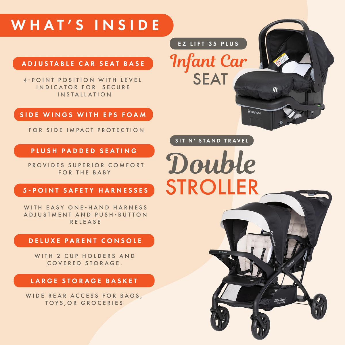 Double Stroller & 2 Car Seats H51227