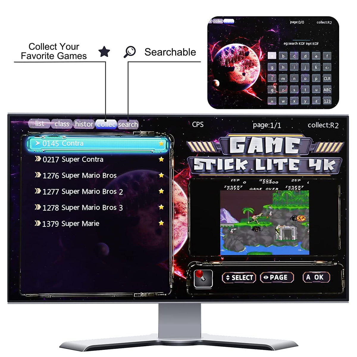 Black Wireless Retro Game Console with 2.4G Controllers V907069