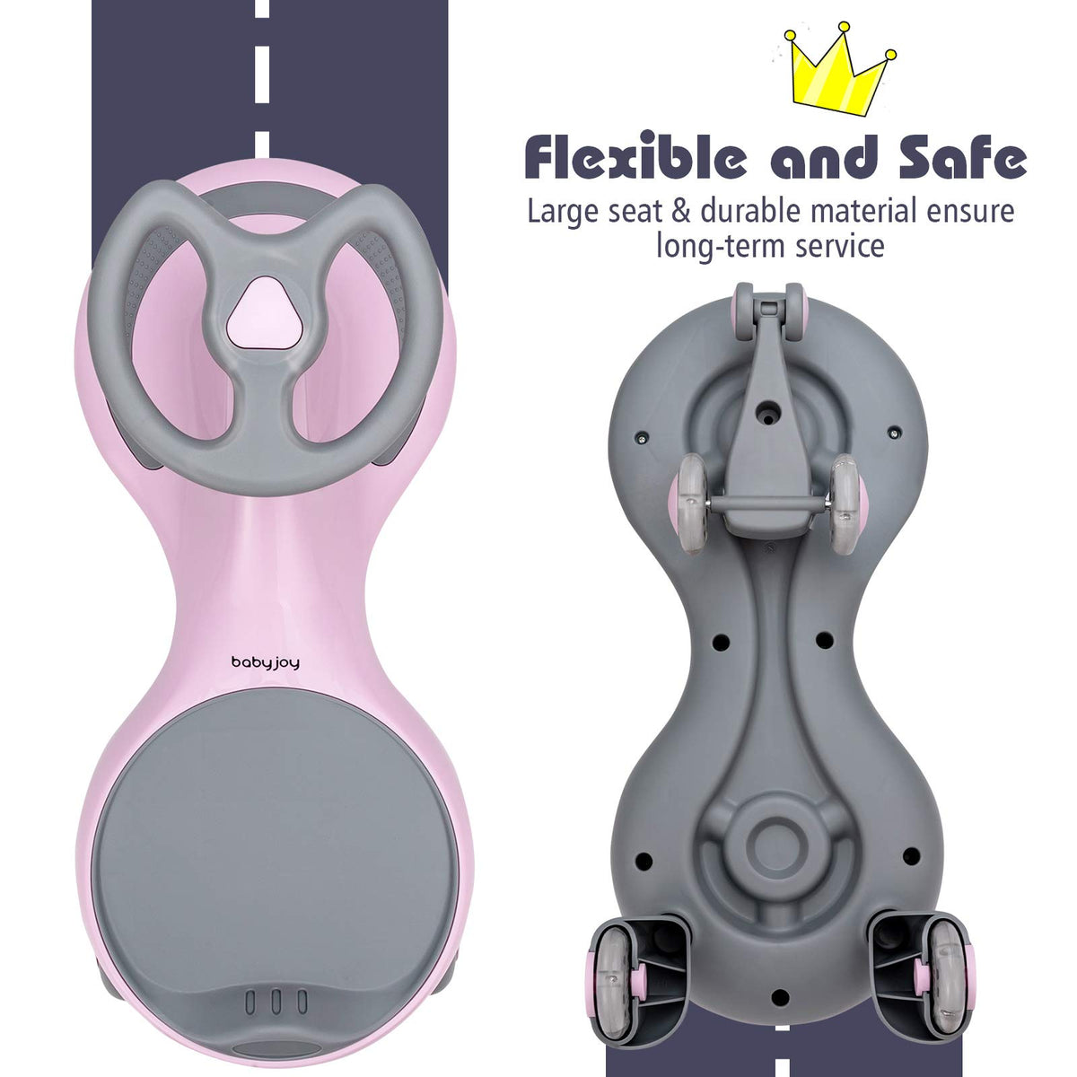 Pink Wiggle Car with LED Flashing Wheels U7020