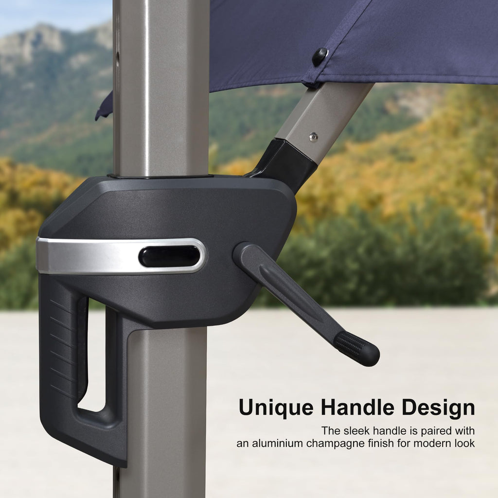 Navy Blue Cantilever Umbrella with Base O657
