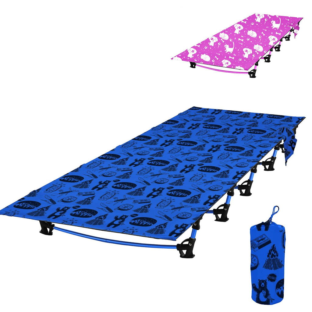 Blue Portable Folding Kids Camping Cot T397