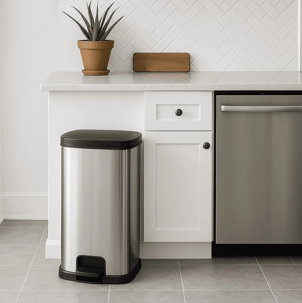 13 Gal Stainless Silver Step Trash Can G509