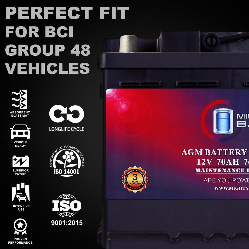 12V 70 AH AGM Car Battery T6671