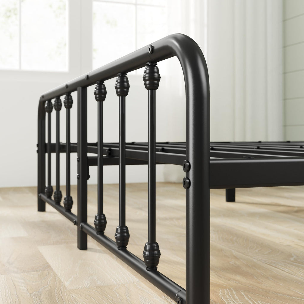 Queen Metal Platform Bed Frame with Spindle Headboard B595470