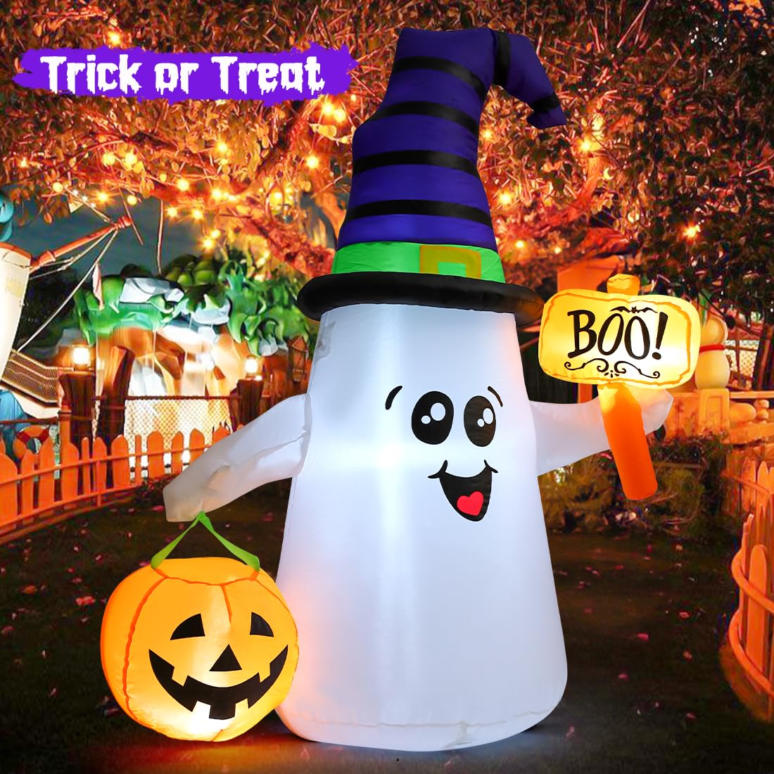5 FT Halloween Inflatables Ghost with Built-in LEDs V4486
