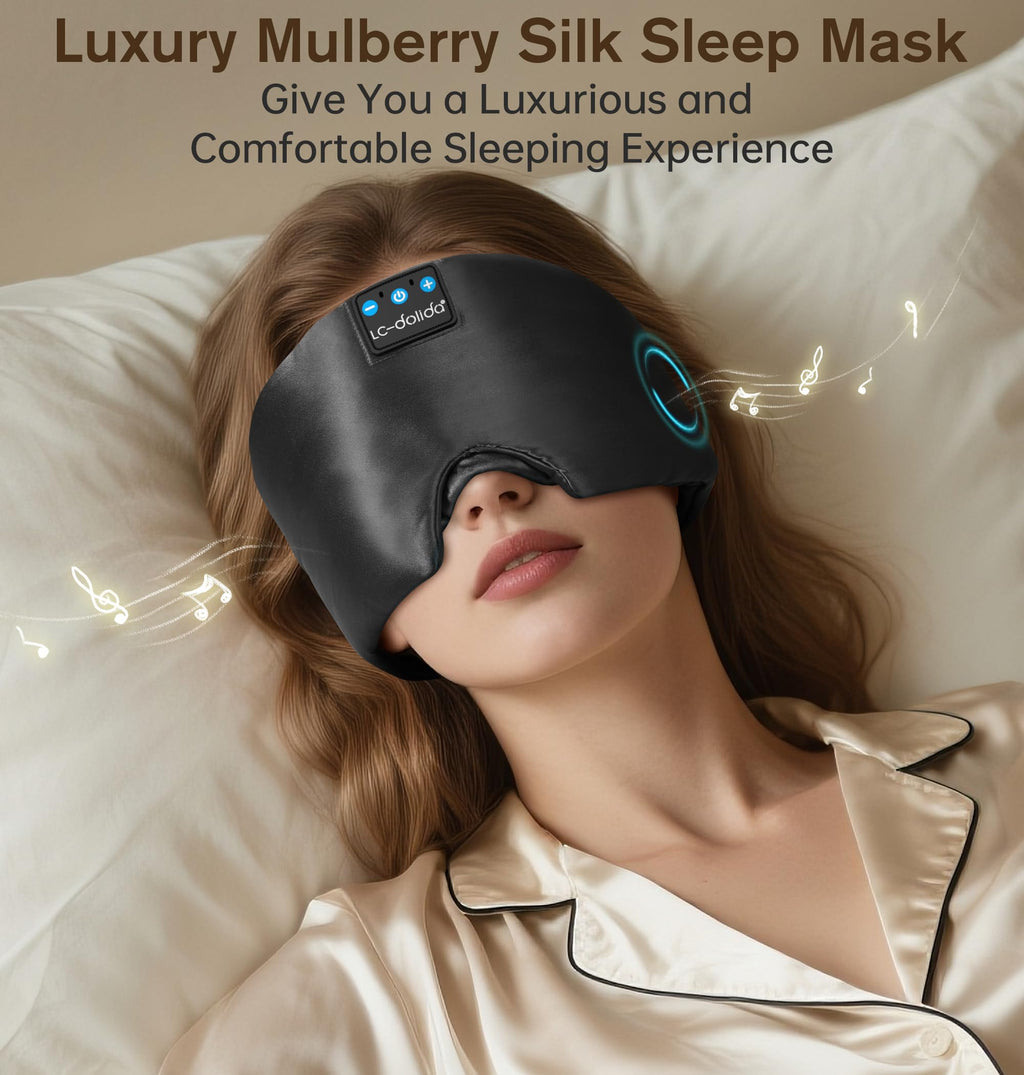 Silk Soft Sleep Mask with Bluetooth Black B718135