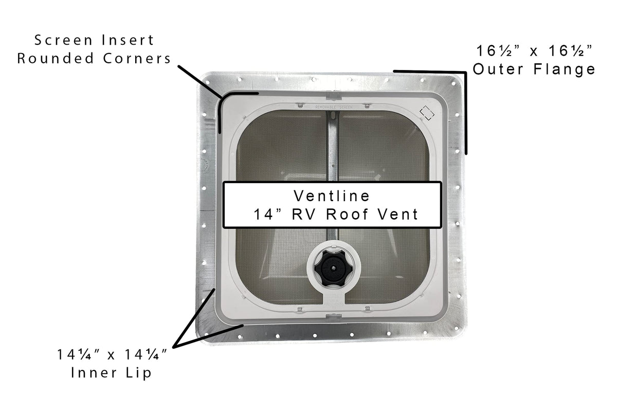 Non Powered RV Roof Vent White Lid H2581