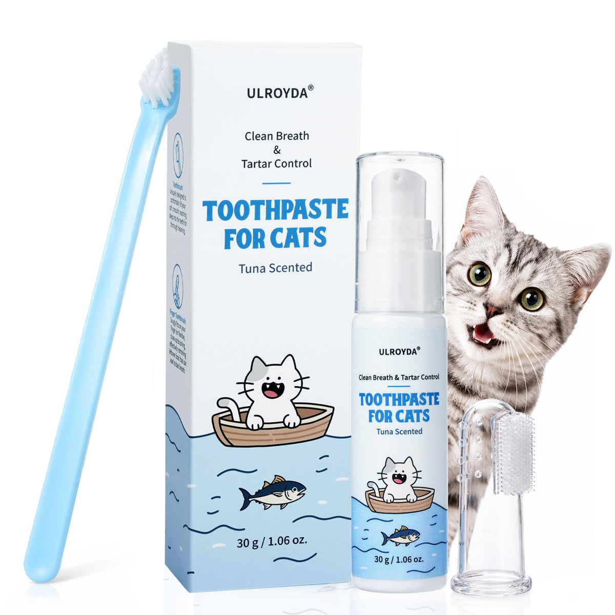 Tuna Flavor Toothpaste 1.06 oz with Toothbrush & Finger Brush U6644