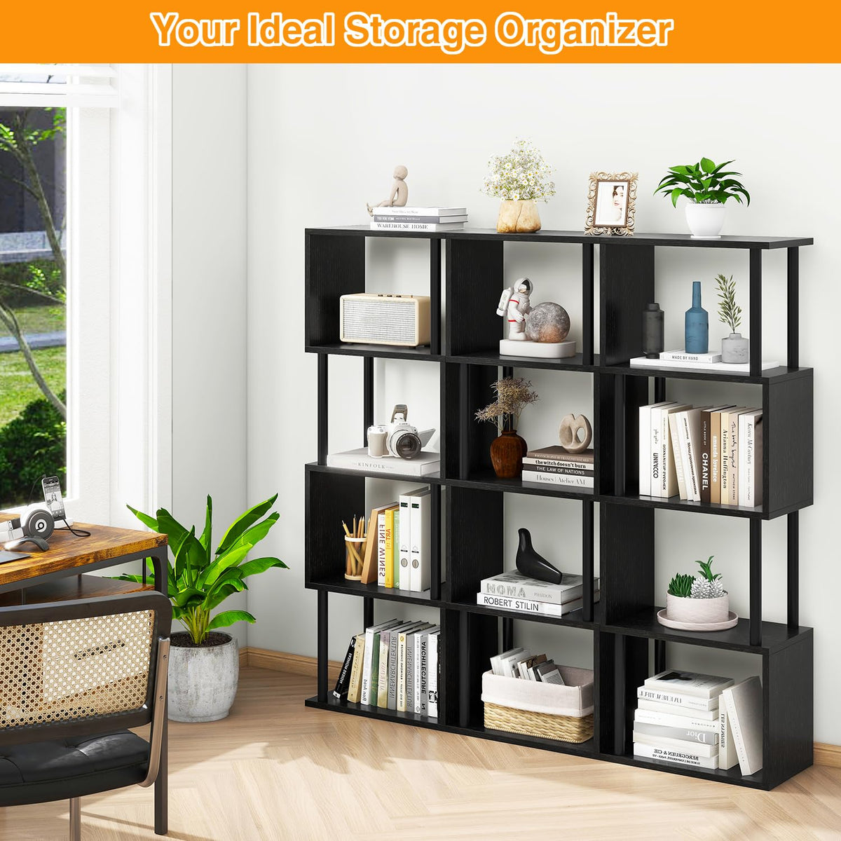 5-Tier Black Bookshelf I8265