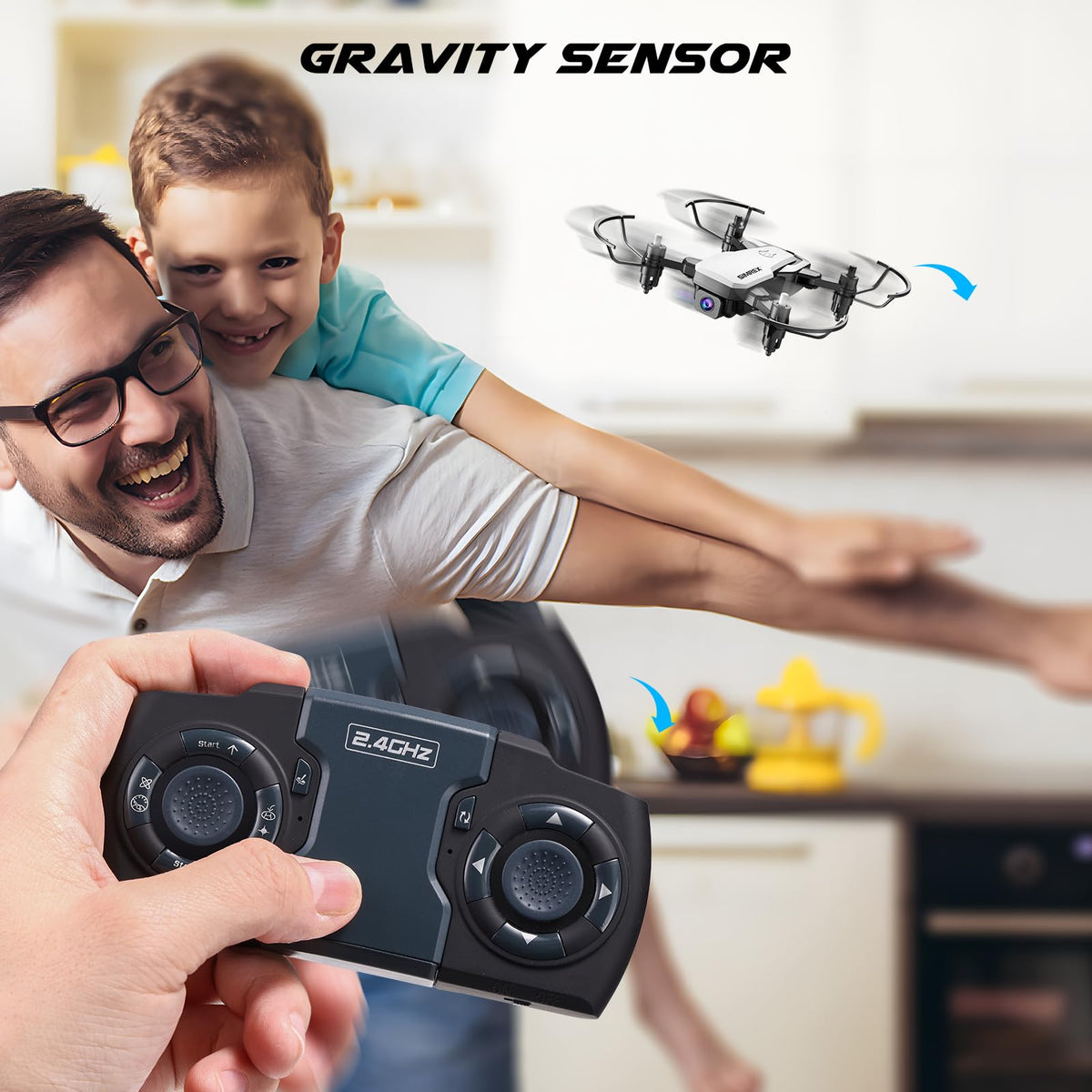 Mini Drone with 720P Camera, Foldable RC Quadcopter, White Q957507