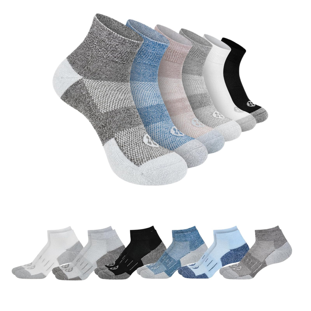 Diabetic Socks for Men, 12 Pairs Ankle & Low Cut Size 9-15 F995042