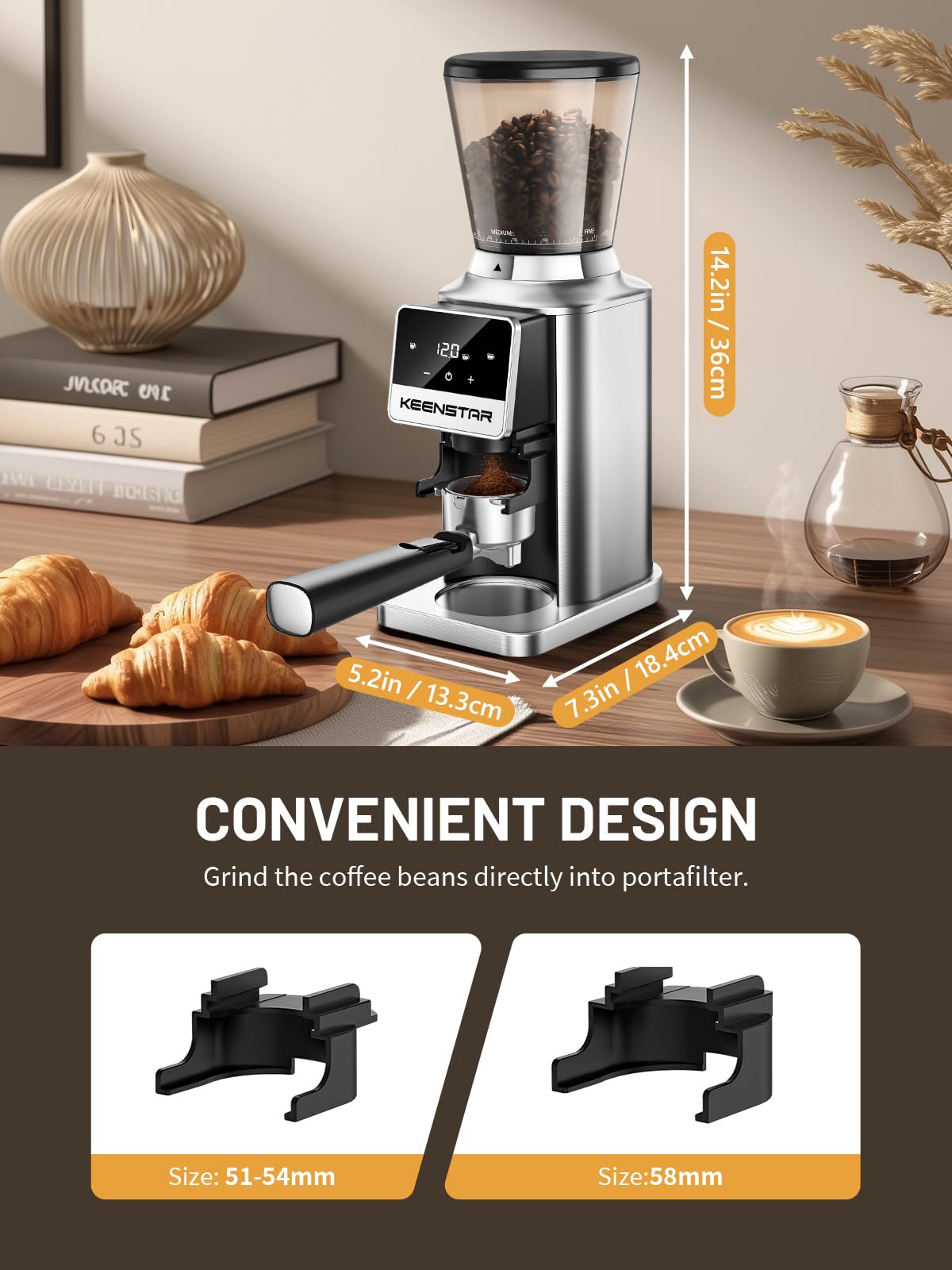 Conical Burr Coffee Grinder with Touch Screen 34 Grind P458