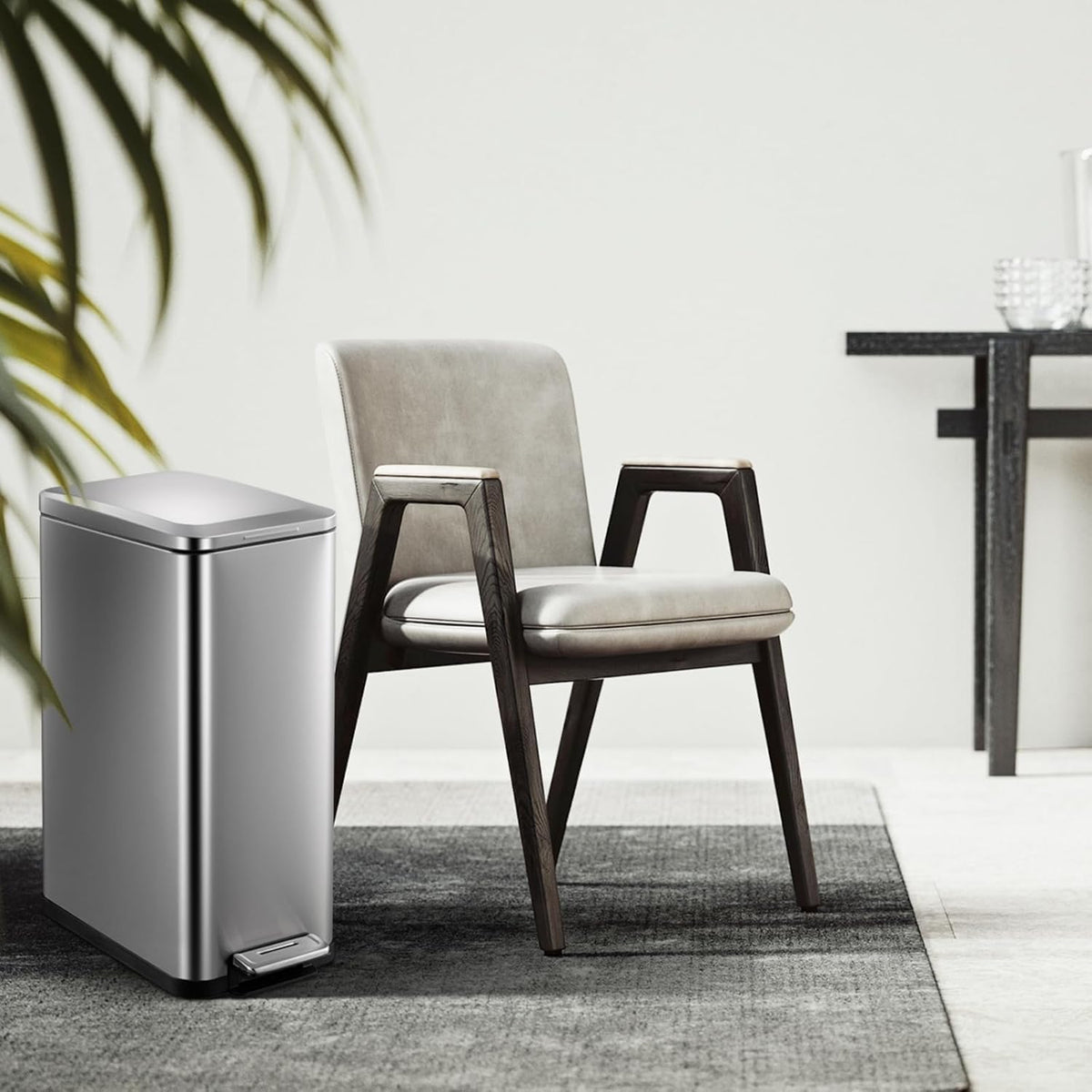 50L Slim Stainless Steel Kitchen Trash Can O678
