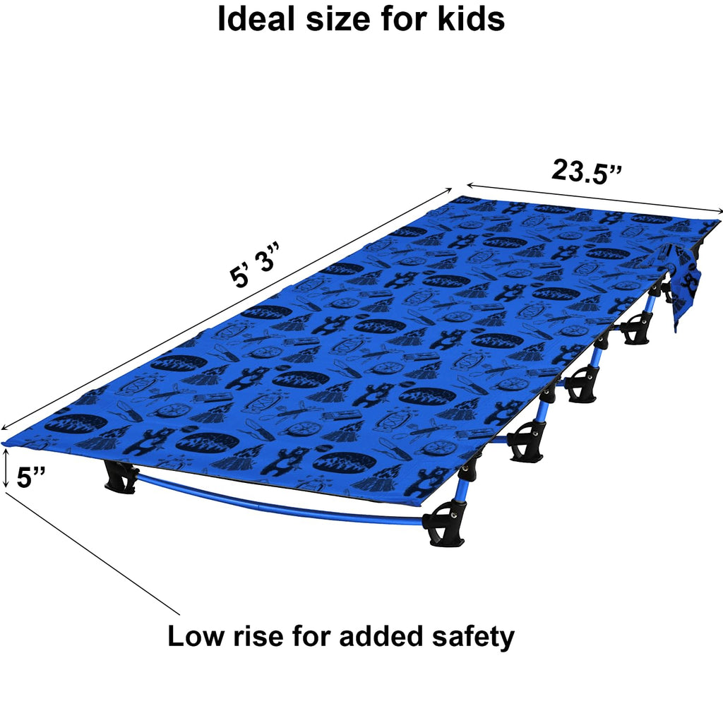 Blue Portable Folding Kids Camping Cot T397