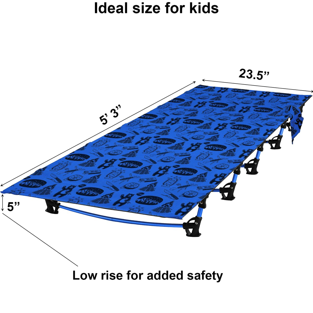 Blue Portable Folding Kids Camping Cot T397