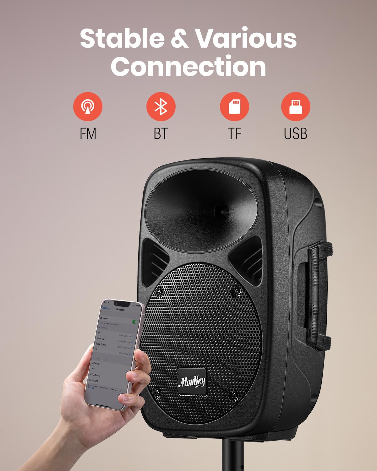8 Inch Rechargeable PA Speakers with Tripod Stands P596022