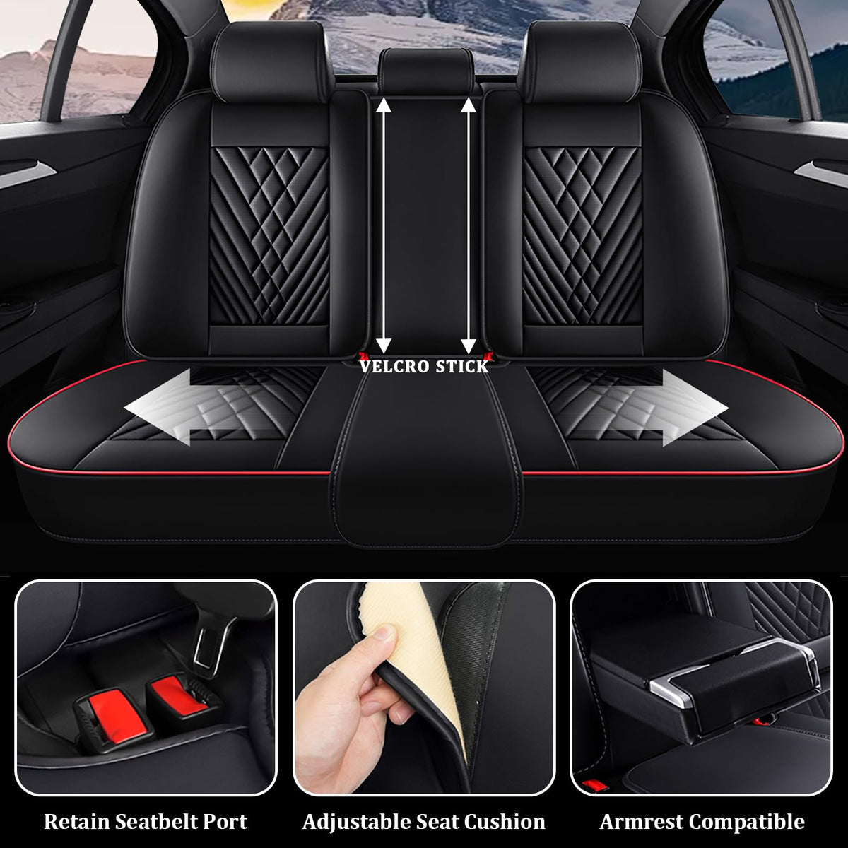 Waterproof Nappa Leather Full Set Car Seat Covers R9349