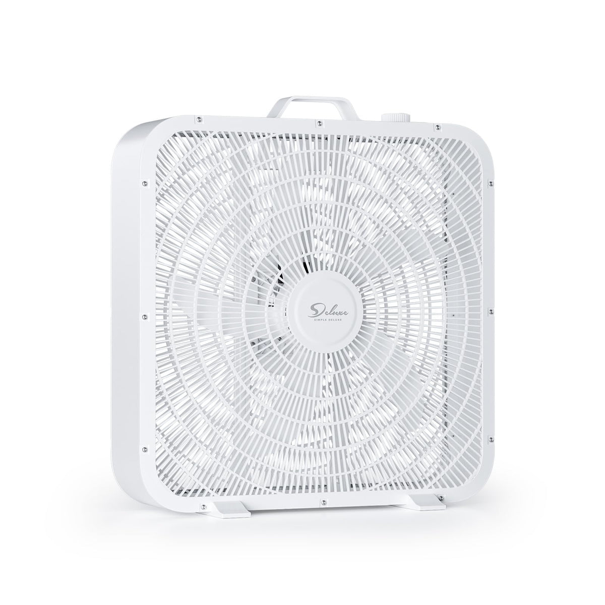 20” White 3-Speed Box Fan with Carry Handle D2852