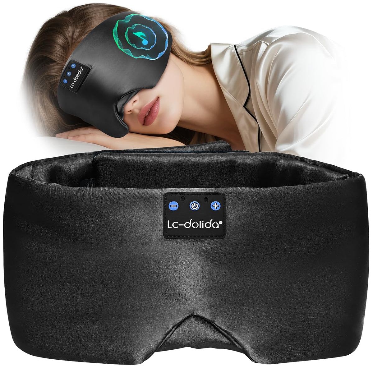 Silk Soft Sleep Mask with Bluetooth Black B718135