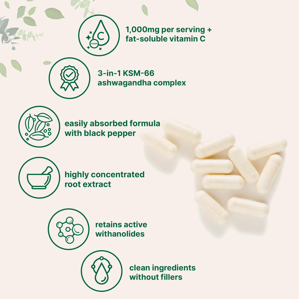 Ashwagandha 1,000mg 120 Veggie Capsules H6299