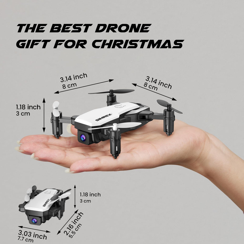 Mini Drone with 720P Camera, Foldable RC Quadcopter, White Q957507