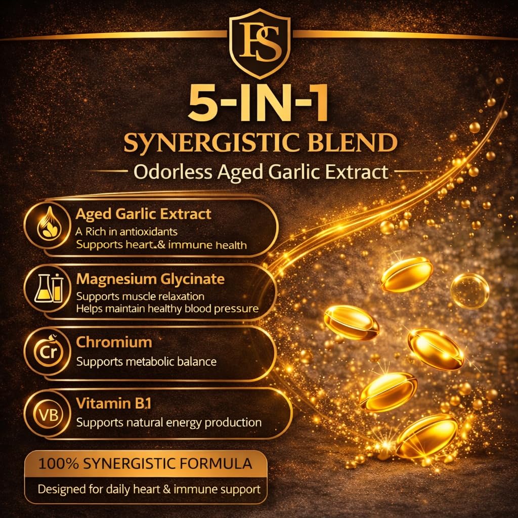 Aged Garlic Extract with Magnesium Chromium B1 & B9 300 Capsules A79099