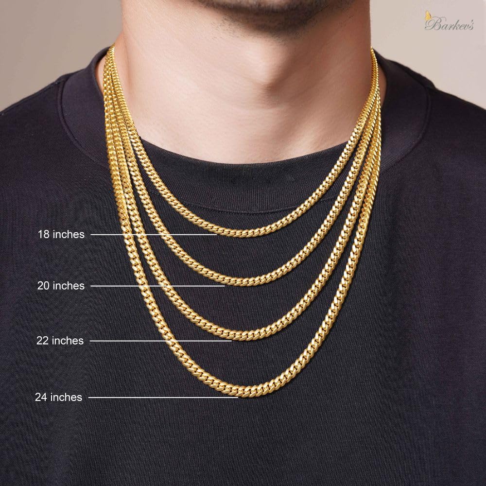 5.5mm Gold Vermeil Sterling Silver Cuban Link Chain Necklace A98234