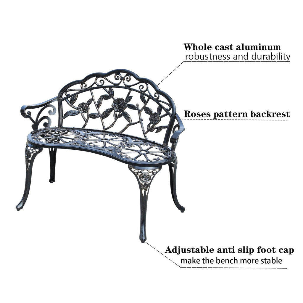 Cast Aluminium Outdoor Bench E651