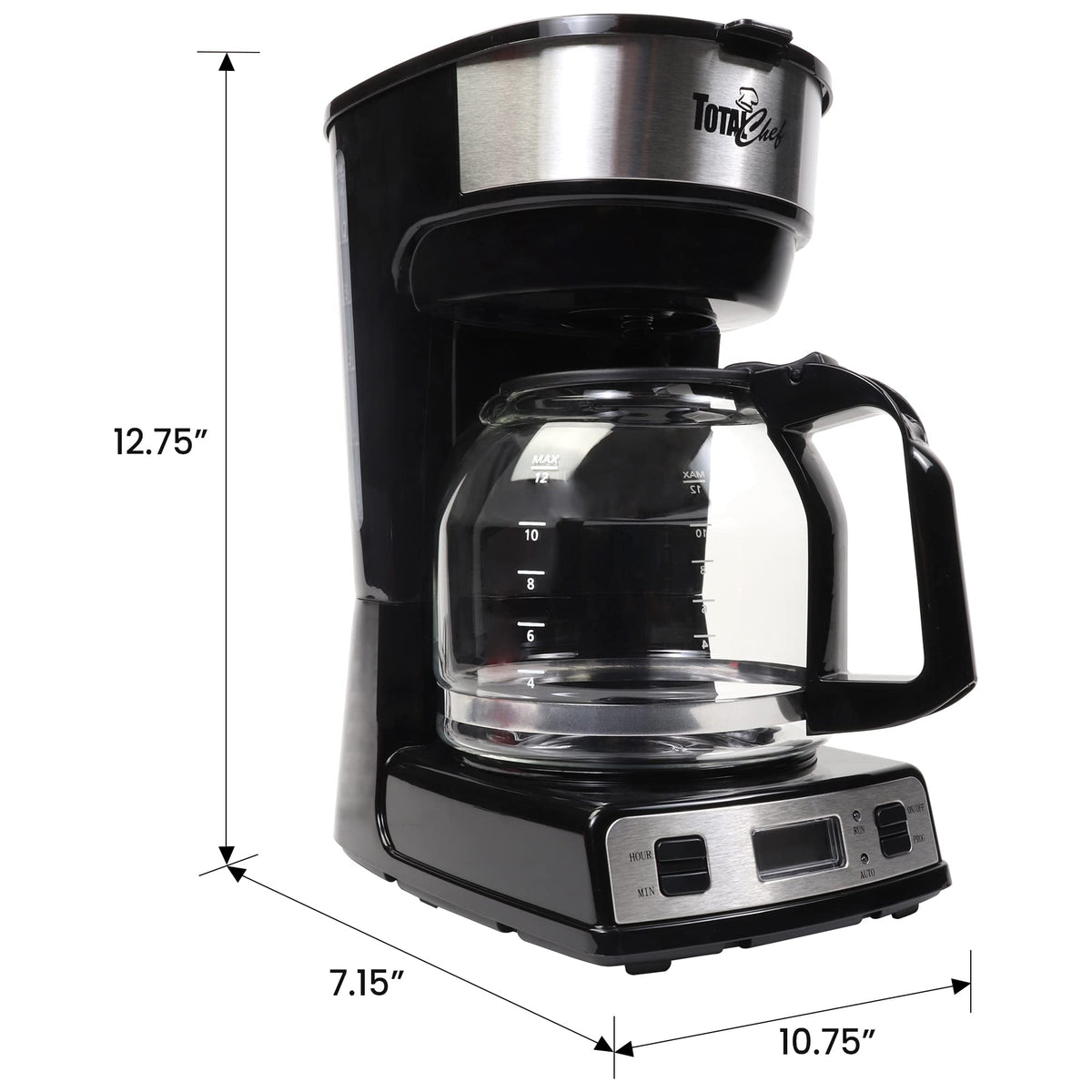 12-Cup Programmable Drip Coffee Maker with Glass Pot V82956