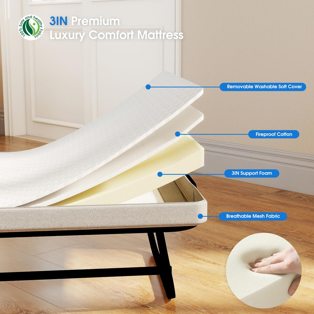 Folding Bed with Mattress W1954